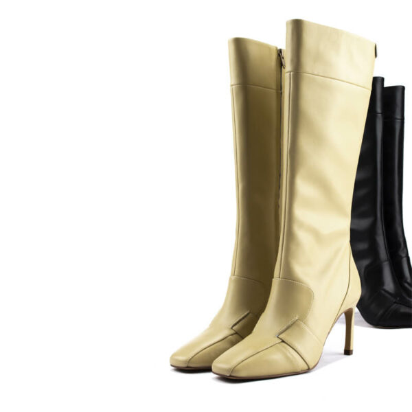 Fave Tall Boots in Cream Yellow 6