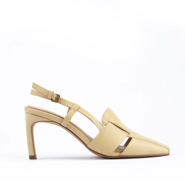 Nappa Fave Sling Pump in Cream Yellow 2