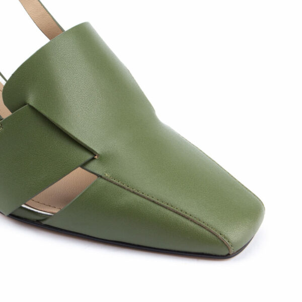 Nappa Fave Sling Pump in Olive Green 1