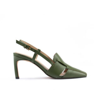 Nappa Fave Sling Pump in Olive Green 2