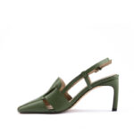 Nappa Fave Sling Pump in Olive Green 3