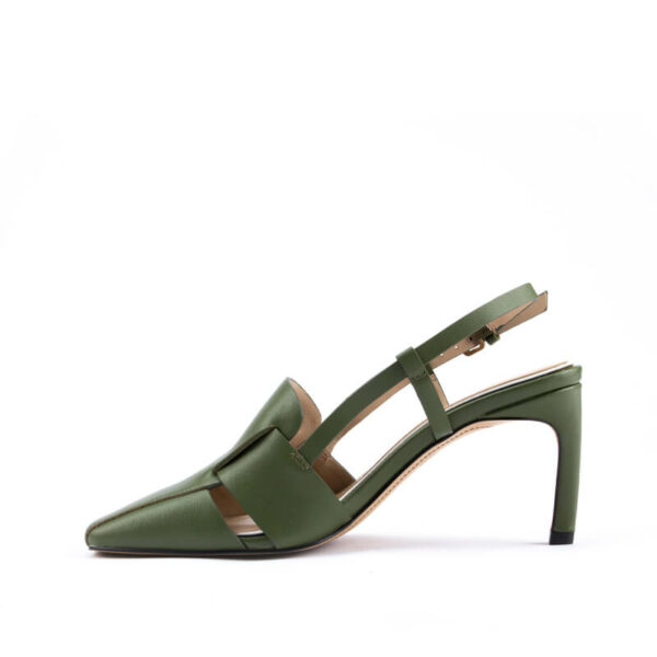 Nappa Fave Sling Pump in Olive Green 3