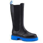 North Sea Tall Boots in Black Electric Blue 2