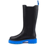 North Sea Tall Boots in Black Electric Blue 3