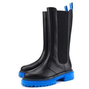 North Sea Tall Boots in Black Electric Blue 4