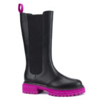 North Sea Tall Boots in Black Hot Pink 2