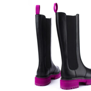 North Sea Tall Boots in Black Hot Pink 5
