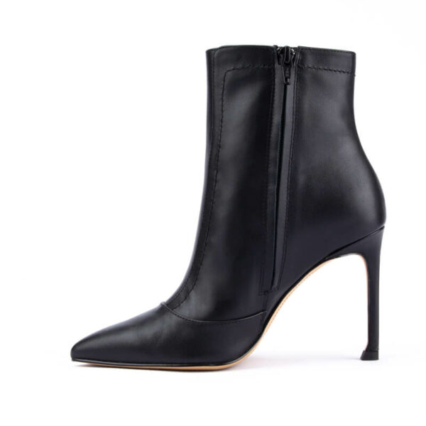 True Mist Leather Ankle Boots in Black 1