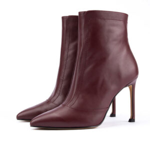 True Mist Leather Ankle Boots in Burgendy 3