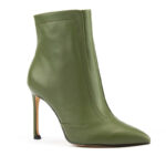 True Mist Leather Ankle Boots in Olive Green 1