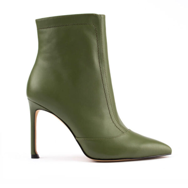 True Mist Leather Ankle Boots in Olive Green 3