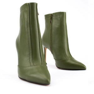 True Mist Leather Ankle Boots in Olive Green 6