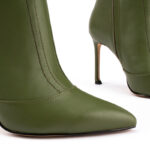 True Mist Leather Ankle Boots in Olive Green 7