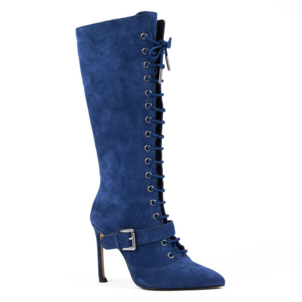 Ultra Chic Lace Up Boots in Blue