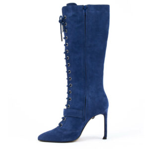 Ultra Chic Lace Up Boots in Blue