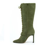 Ultra Chic Lace Up Boots in Olive Green 2