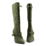 Ultra Chic Lace Up Boots in Olive Green 4