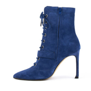 Urban Chic Lace Up Ankle Boots in Blue 3