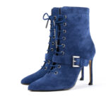 Urban Chic Lace Up Ankle Boots in Blue 4