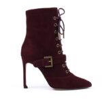 Urban Chic Lace Up Ankle Boots in Burgendy 1