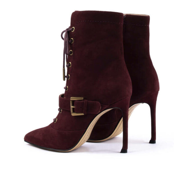 Urban Chic Lace Up Ankle Boots in Burgendy 5