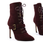 Urban Chic Lace Up Ankle Boots in Burgendy 6