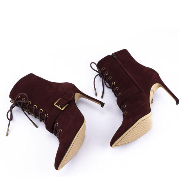 Urban Chic Lace Up Ankle Boots in Burgendy 8