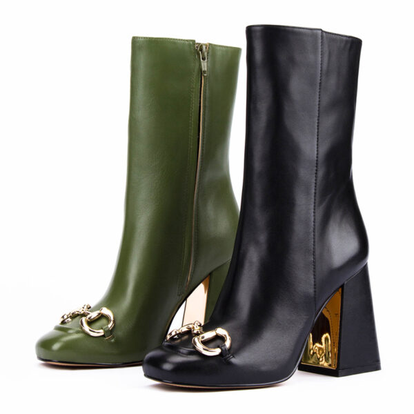 Winsome Boots in Olive Green & Black