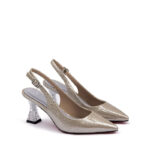 Customizable Women’s Crystal Heel Pump Shoes in Beigh 1