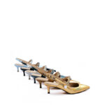 Eye-Catching Metallic Leather Heels with 5cm Heels 1